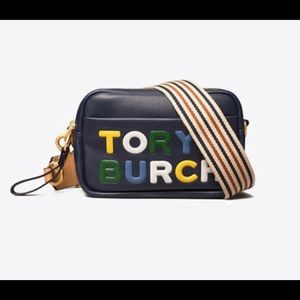 Tory Burch leather crossbody w colored letters